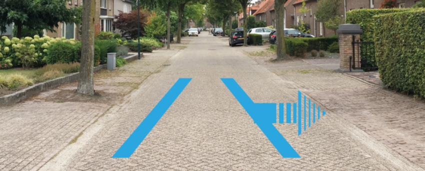 klimaatstraat met blauwe lijnen die de straat aangeven