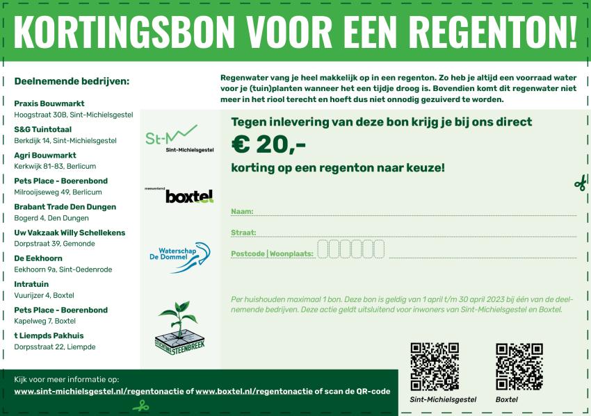Kortingsbon voor een regenton