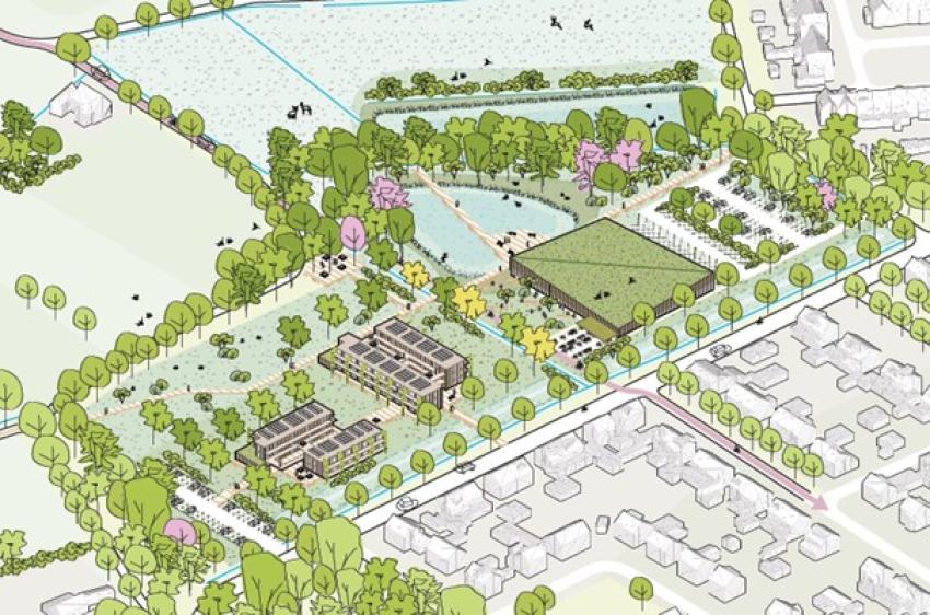 Impressie van het stedenbouwkundig plan voor Heidelust