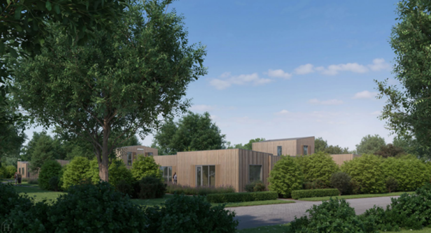 Impressie van de woningen vanaf de hoek Bramerslandstraat/Pastorijakker
