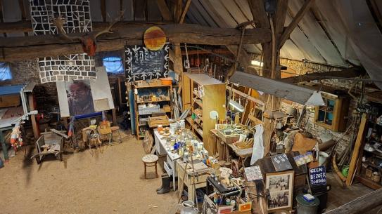 Het atelier van Leon Adriaans, klik voor een vergroting