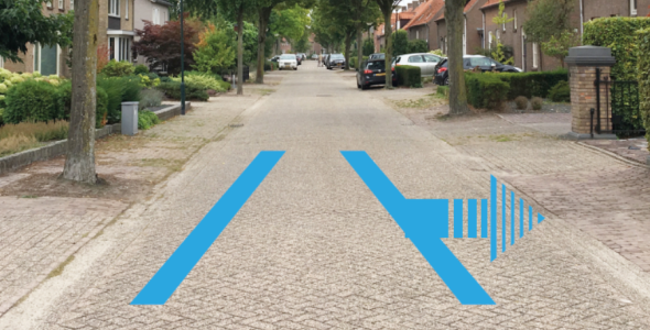 klimaatstraat met blauwe lijnen die de straat aangeven