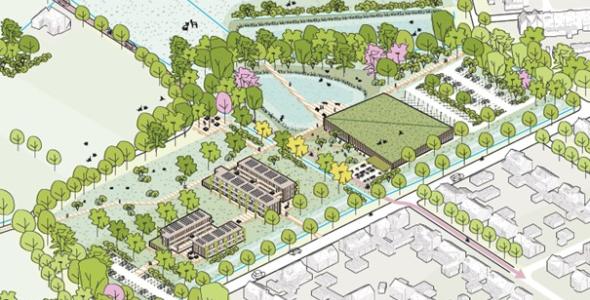 Impressie van het stedenbouwkundig plan voor Heidelust