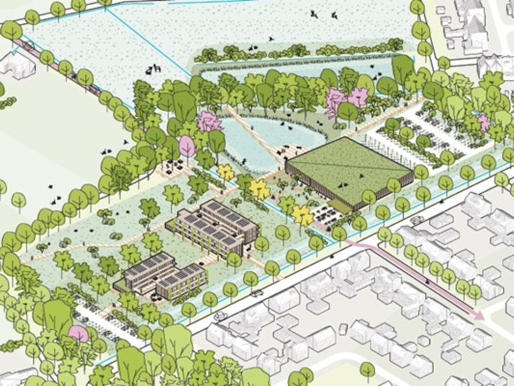 Impressie van het stedenbouwkundig plan voor Heidelust