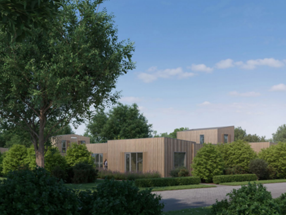 Impressie van de woningen vanaf de hoek Bramerslandstraat/Pastorijakker